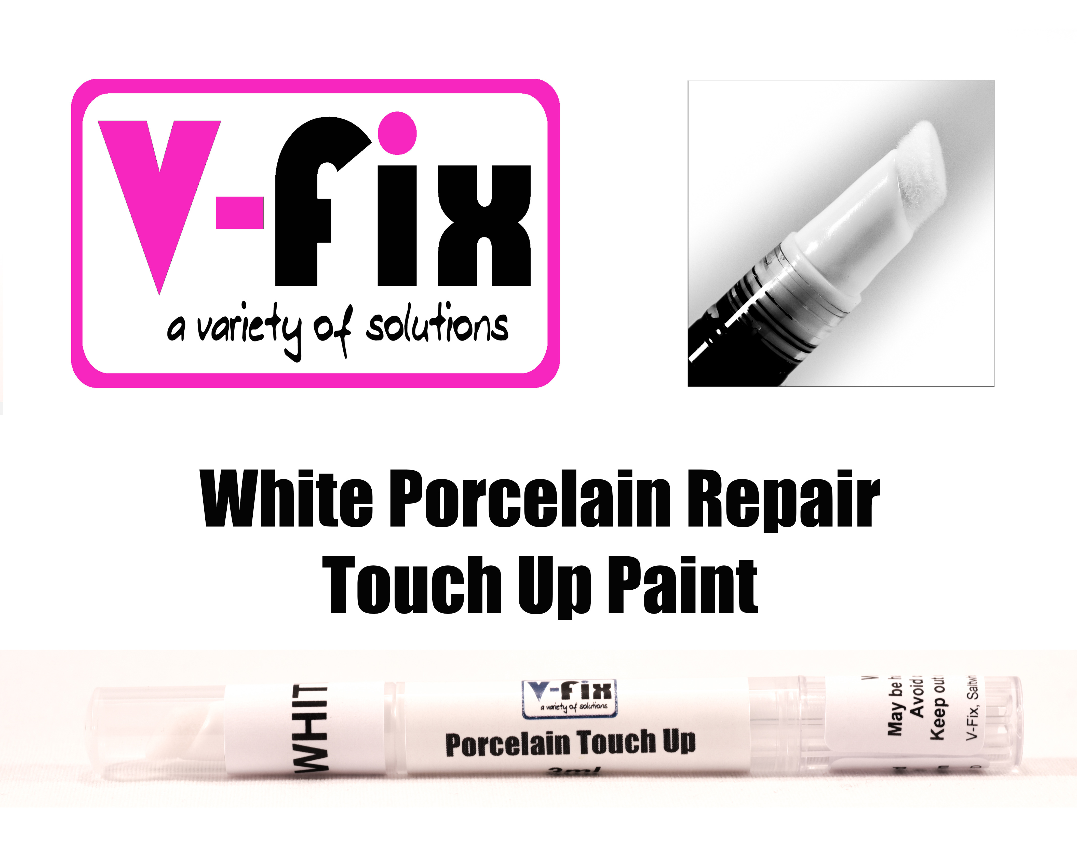 WHITE Bathroom Porcelain Touch Up Pen Sink/Bath/Toilet Colour Repair